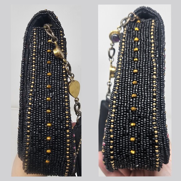 Mary Frances Wildflower Multicolor Beaded Handbag Shoulderbag Purse Flowers New - Picture 3 of 14